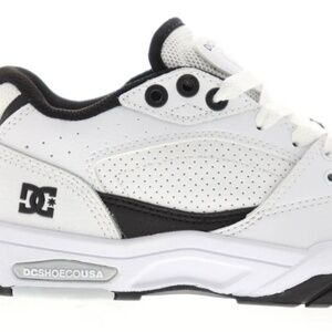 DC Maswell Mens White Leather Lace Up Skate Sneakers Shoes